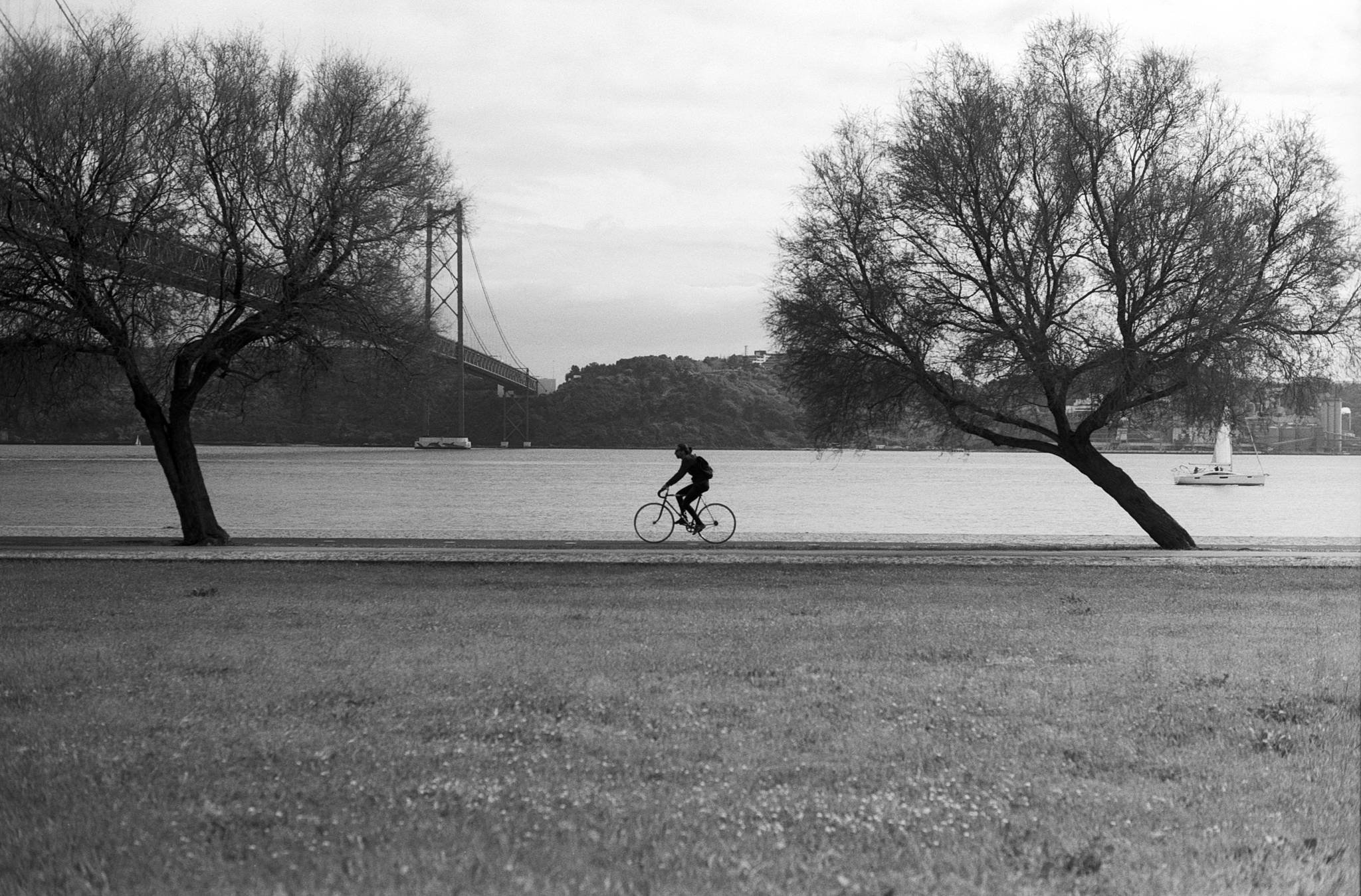 cycling by the river